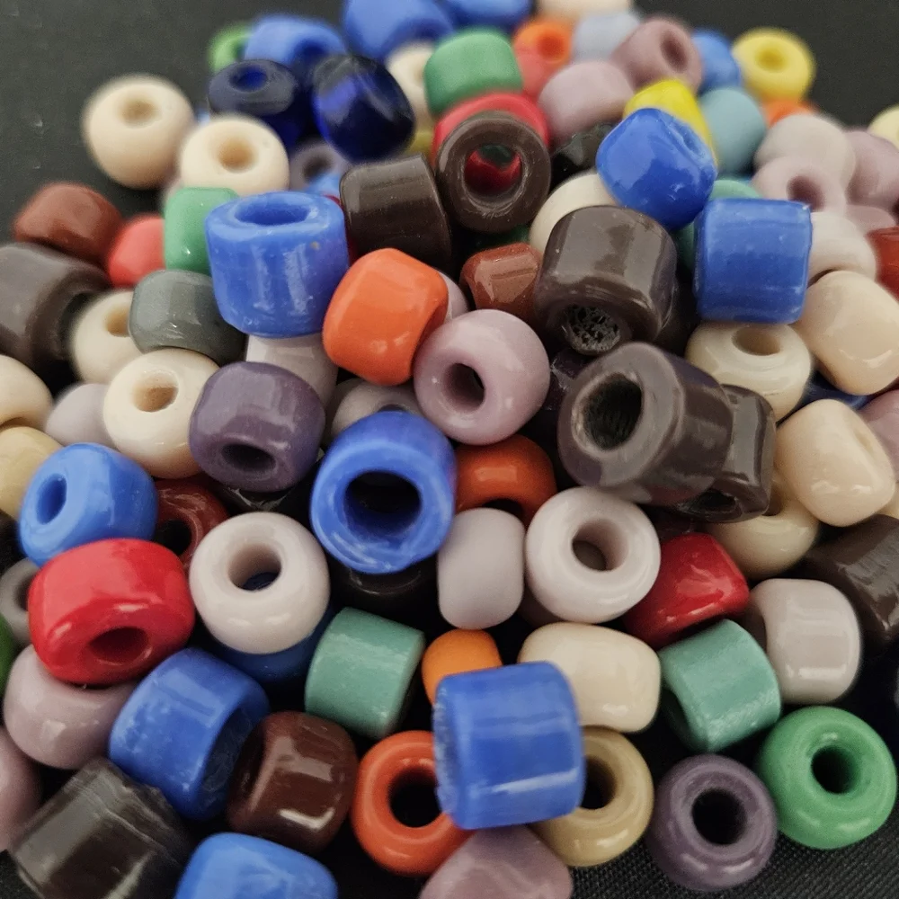 125+ BEADS mixed glass crow assorted colors NEW vintage handmade Last Set!